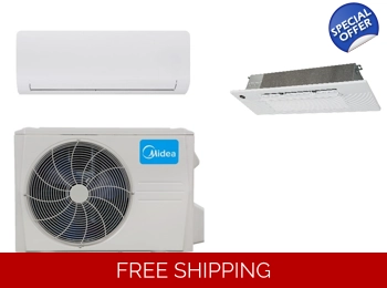 Midea 6K-Btu 26.5 SEER Mini Split 220v H-Heat Pump AC (-22°F) E-Star: 15.8 EER,/13.6 HSPF (R410a)